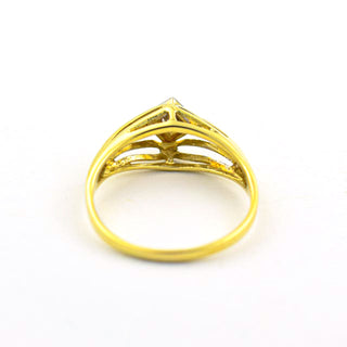 Ring aus 585 Gelb- und Weißgold mit Brillant, nachhaltiger second hand Schmuck perfekt aufgearbeitet