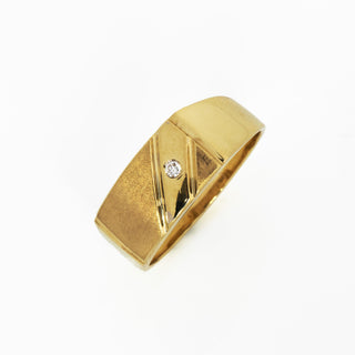 Brillantring aus 585 Gelb- und Weißgold, nachhaltiger second hand Schmuck perfekt aufgearbeitet