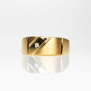 Brillantring aus 585 Gelb- und Weißgold, nachhaltiger second hand Schmuck perfekt aufgearbeitet