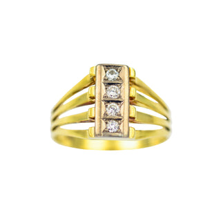 Brillantring aus 585 Gelb- und Weißgold, nachhaltiger second hand Schmuck perfekt aufgearbeitet