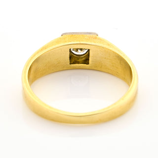 Ring aus 585 Gelb- und Weißgold mit Brillant, nachhaltiger second hand Schmuck perfekt aufgearbeitet