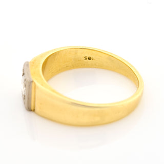 Ring aus 585 Gelb- und Weißgold mit Brillant, nachhaltiger second hand Schmuck perfekt aufgearbeitet