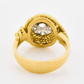 Brillantring aus 750 Gelb- und Weißgold, nachhaltiger second hand Schmuck perfekt aufgearbeitet