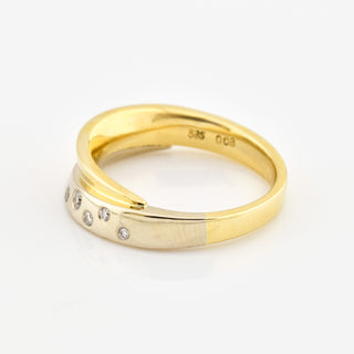 Brillantring aus 585 Gelb- und Weißgold, nachhaltiger second hand Schmuck perfekt aufgearbeitet