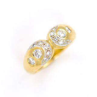 Brillantring aus 585 Gelb- und Weißgold, nachhaltiger second hand Schmuck perfekt aufgearbeitet