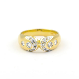 Brillantring aus 585 Gelb- und Weißgold, nachhaltiger second hand Schmuck perfekt aufgearbeitet