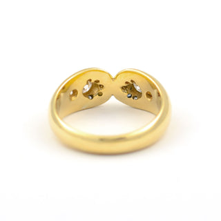 Brillantring aus 585 Gelb- und Weißgold, nachhaltiger second hand Schmuck perfekt aufgearbeitet