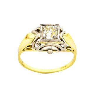 Brillantring aus 585 Gelb- und Weißgold, nachhaltiger second hand Schmuck perfekt aufgearbeitet