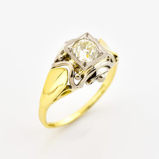 Brillantring aus 585 Gelb- und Weißgold, nachhaltiger second hand Schmuck perfekt aufgearbeitet