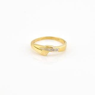 Brillantring aus 585 Gelbgold, nachhaltiger second hand Schmuck perfekt aufgearbeitet