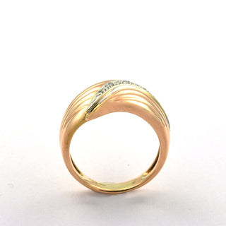 Brillantring aus 585 Gelb- und Weißgold, nachhaltiger second hand Schmuck perfekt aufgearbeitet