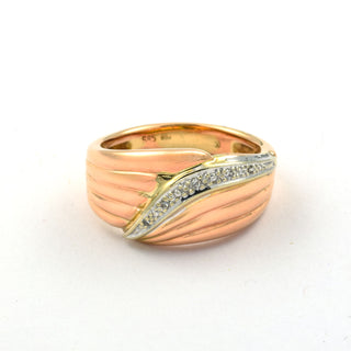 Brillantring aus 585 Gelb- und Weißgold, nachhaltiger second hand Schmuck perfekt aufgearbeitet