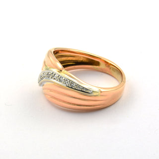 Brillantring aus 585 Gelb- und Weißgold, nachhaltiger second hand Schmuck perfekt aufgearbeitet