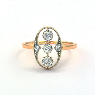 Brillantring aus 585 Gelb- und Weißgold, nachhaltiger second hand Schmuck perfekt aufgearbeitet