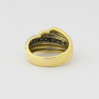 Diamantring aus 585 Gelb- und Weißgold, hochwertiger second hand Schmuck perfekt aufgearbeitet