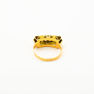 Ring aus 585 Gelb- und Weißgold mit Diamant, nachhaltiger second hand Schmuck perfekt aufgearbeitet
