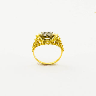 Ring aus 585 Gelb- und Weißgold mit Diamant, nachhaltiger second hand Schmuck perfekt aufgearbeitet