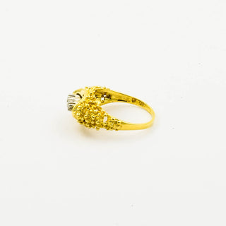 Ring aus 585 Gelb- und Weißgold mit Diamant, nachhaltiger second hand Schmuck perfekt aufgearbeitet