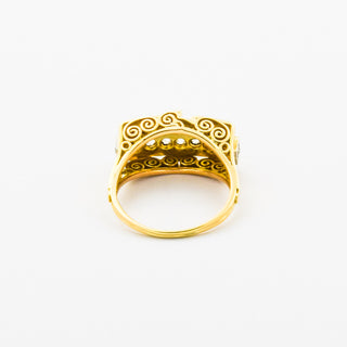 Ring aus 585 Gelb- und Weißgold mit Diamant, nachhaltiger second hand Schmuck perfekt aufgearbeitet