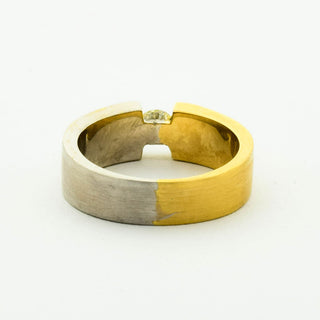 Diamantring aus 585 Gelb- und Weißgold, nachhaltiger second hand Schmuck perfekt aufgearbeitet