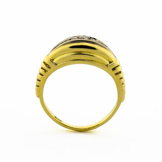 Diamantring aus 585 Gelb- und Weißgold, nachhaltiger second hand Schmuck perfekt aufgearbeitet