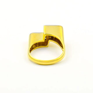 Diamantring aus 750 Gelb- und Weißgold, nachhaltiger second hand Schmuck perfekt aufgearbeitet