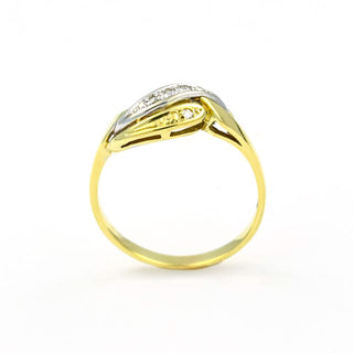 Diamantring aus 585 Gelb- und Weißgold, nachhaltiger second hand Schmuck perfekt aufgearbeitet