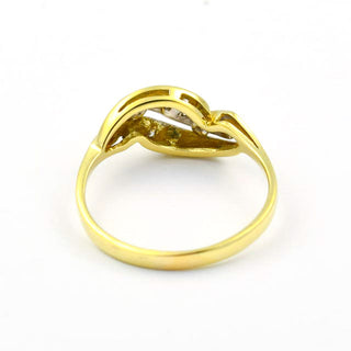 Diamantring aus 585 Gelb- und Weißgold, nachhaltiger second hand Schmuck perfekt aufgearbeitet