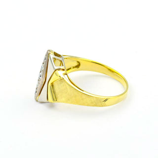 Diamantring aus 585 Gelb- und Weißgold, nachhaltiger second hand Schmuck perfekt aufgearbeitet