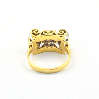 Diamantring aus 585 Gelb- und Weißgold, nachhaltiger second hand Schmuck perfekt aufgearbeitet