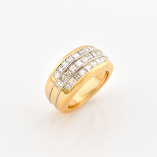 Cartier Ring aus 750 Gelb- und Weißgold mit Diamant, nachhaltiger second hand Schmuck perfekt aufgearbeitet