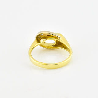 Diamantring aus 585 Gelb- und Weißgold, nachhaltiger second hand Schmuck perfekt aufgearbeitet