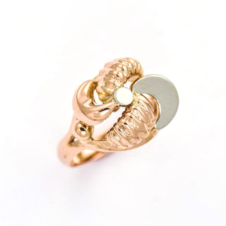 Ring aus 750 Rot- und Weißgold, nachhaltiger second hand Schmuck perfekt aufgearbeitet