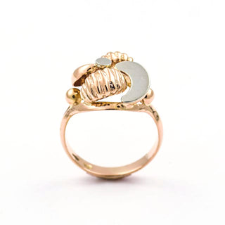 Ring aus 750 Rot- und Weißgold, nachhaltiger second hand Schmuck perfekt aufgearbeitet