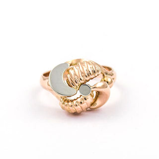 Ring aus 750 Rot- und Weißgold, nachhaltiger second hand Schmuck perfekt aufgearbeitet