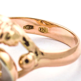 Ring aus 750 Rot- und Weißgold, nachhaltiger second hand Schmuck perfekt aufgearbeitet