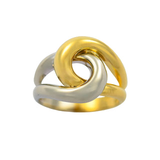 Ring aus 750 Gelb- und Weißgold, nachhaltiger second hand Schmuck perfekt aufgearbeitet