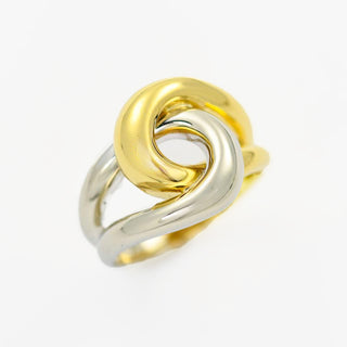 Ring aus 750 Gelb- und Weißgold, nachhaltiger second hand Schmuck perfekt aufgearbeitet