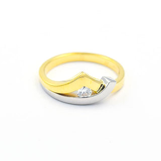 Brillantring aus 585 Gelbgold/Platin, nachhaltiger second hand Schmuck perfekt aufgearbeitet