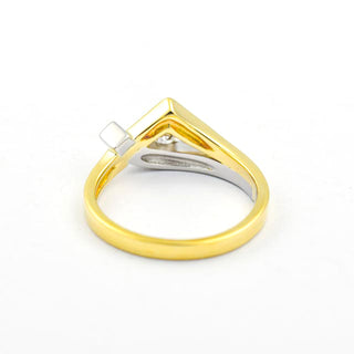 Brillantring aus 585 Gelbgold/Platin, nachhaltiger second hand Schmuck perfekt aufgearbeitet