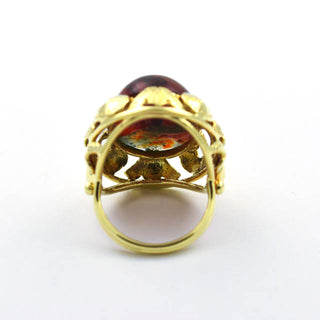 Ring aus 585 Gelbgold mit Achat, nachhaltiger second hand Schmuck perfekt aufgearbeitet