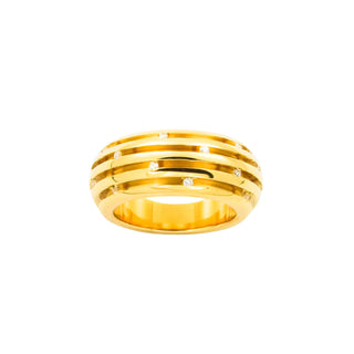 Ring aus 750 Gelbgold mit Brillant, nachhaltiger second hand Schmuck perfekt aufgearbeitet