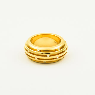 Ring aus 750 Gelbgold mit Brillant, nachhaltiger second hand Schmuck perfekt aufgearbeitet