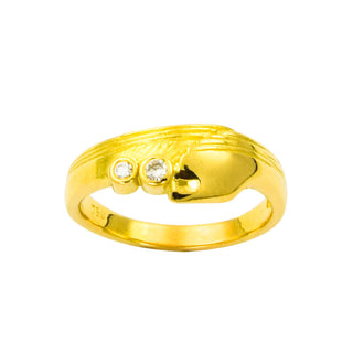 Ring aus 750 Gelbgold mit Brillant, nachhaltiger second hand Schmuck perfekt aufgearbeitet