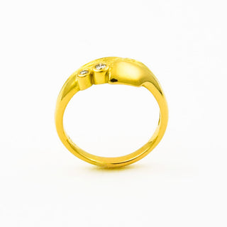 Ring aus 750 Gelbgold mit Brillant, nachhaltiger second hand Schmuck perfekt aufgearbeitet