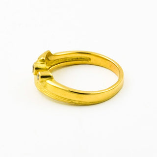 Ring aus 750 Gelbgold mit Brillant, nachhaltiger second hand Schmuck perfekt aufgearbeitet