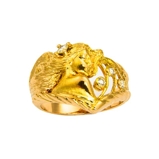 Brillantring aus 750 Gelbgold, nachhaltiger second hand Schmuck perfekt aufgearbeitet