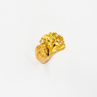 Brillantring aus 750 Gelbgold, nachhaltiger second hand Schmuck perfekt aufgearbeitet