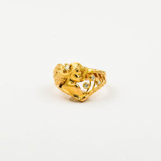 Brillantring aus 750 Gelbgold, nachhaltiger second hand Schmuck perfekt aufgearbeitet