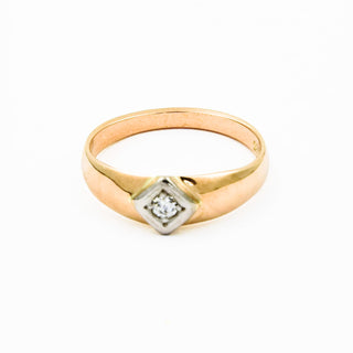 Brillantring aus 585 Gelbgold, nachhaltiger second hand Schmuck perfekt aufgearbeitet